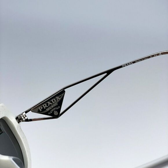 NEW Prada PR14YS 1425S0 Talc Dark Grey Rectangle Unisex Sunglasses - Picture 9 of 11